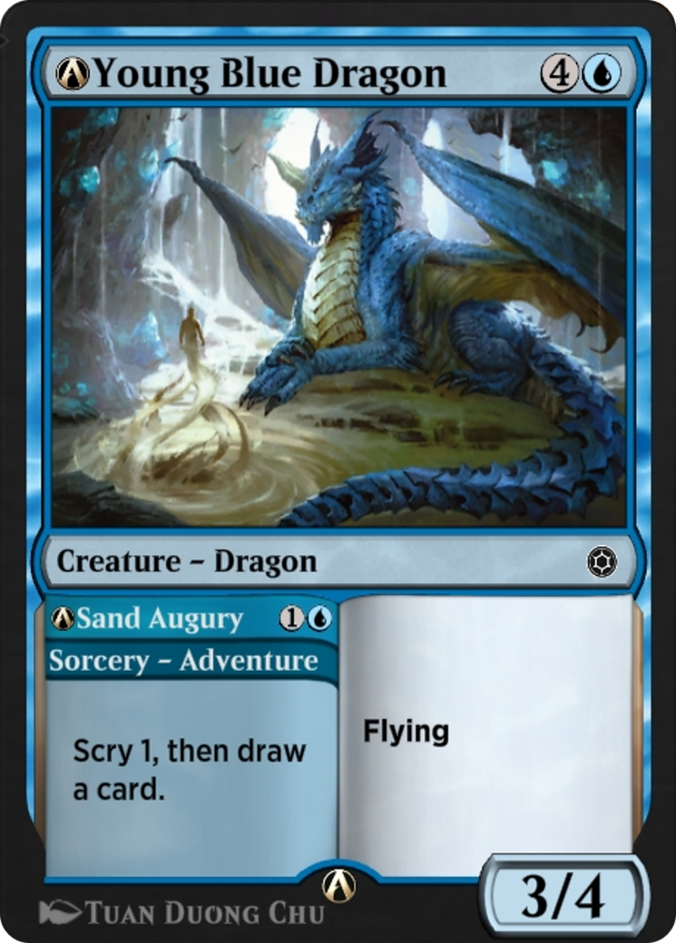 A-Young Blue Dragon // A-Sand Augury (HBG-A-138) - Alchemy Horizons: Baldur's Gate
