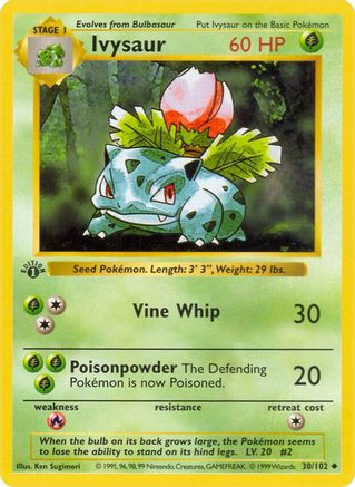 Ivysaur 030 - Unlimited Base Set Shadowless - Uncommon