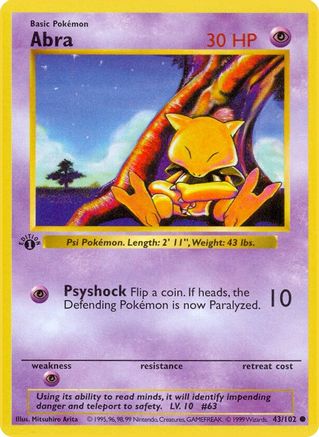 Abra 043 - Unlimited Base Set Shadowless - Common