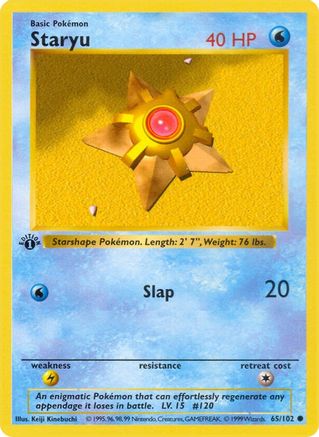 Staryu 065 - Unlimited Base Set Shadowless - Common