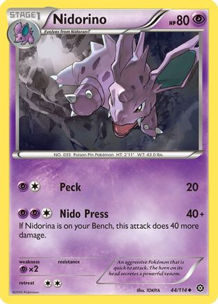 Nidorino 044 - Reverse Holofoil XY Steam Siege - Uncommon