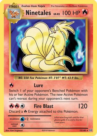 Ninetales 015 - Reverse Holofoil XY Evolutions - Holo Rare