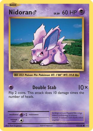 Nidoran M 043 - Reverse Holofoil XY Evolutions - Common