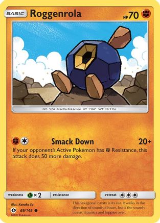 Roggenrola 069/149 - Reverse Holofoil SM Base Set - Common