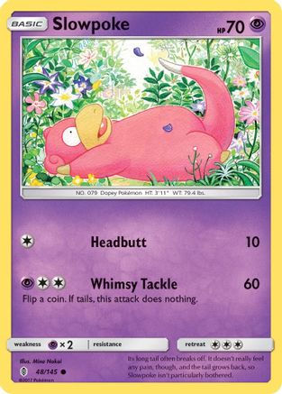 Slowpoke 048 - Reverse Holofoil SM Guardians Rising - Common