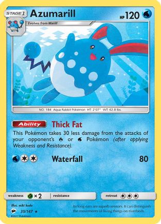 Azumarill SM Burning Shadows - Rare