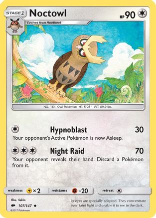 Noctowl 107 SM Burning Shadows - Uncommon