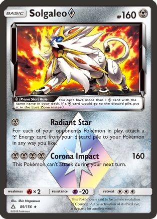 Solgaleo Prism Star 089 - Holofoil SM Ultra Prism - Prism Rare