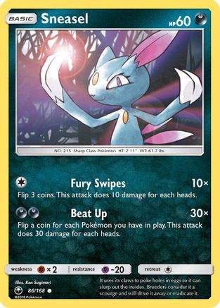 Sneasel/168 - Reverse Holofoil SM Celestial Storm - Common