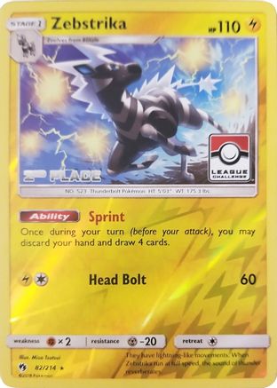 Zebstrika 082/214 - Reverse Holofoil League & Championship Cards - Promo