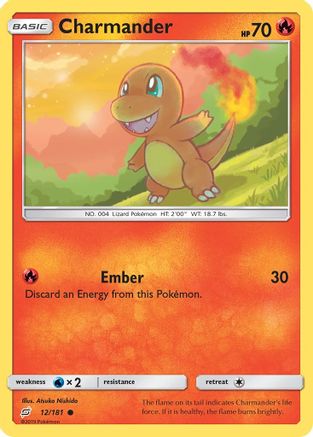 Charmander (12) 012 - Reverse Holofoil SM Team Up - Common