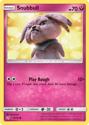 Snubbull (Holo Common) 015 - Holofoil Detective Pikachu - Common