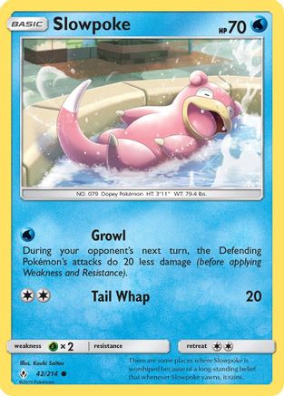 Slowpoke 042 - Reverse Holofoil SM Unbroken Bonds - Common