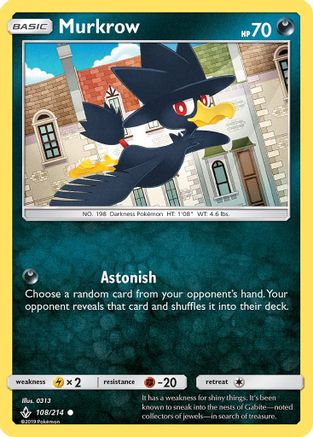 Murkrow/214 - Reverse Holofoil SM Unbroken Bonds - Common