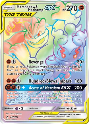 Marshadow & Machamp GX (Secret) - Holofoil SM Unbroken Bonds - Secret Rare