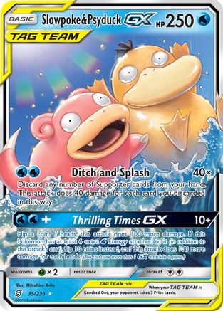 Slowpoke & Psyduck GX 035 - Holofoil SM Unified Minds - Ultra Rare