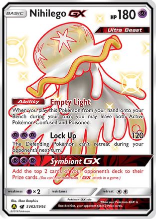 Nihilego GX/SV94 - Holofoil Hidden Fates Shiny Vault - Shiny Holo Rare