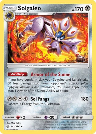 Solgaleo 142 - Reverse Holofoil SM Cosmic Eclipse - Holo Rare