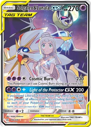 Solgaleo & Lunala GX (Full Art)/236 - Holofoil SM Cosmic Eclipse - Ultra Rare
