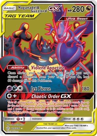 Naganadel & Guzzlord GX (Full Art) - Holofoil SM Cosmic Eclipse - Ultra Rare