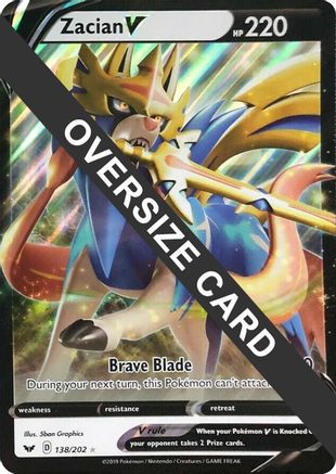 Zacian V - 138/202/202 - Holofoil Jumbo Cards - Promo