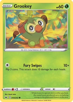 Grookey (010) 010 SWSH01 Sword & Shield Base Set - Common