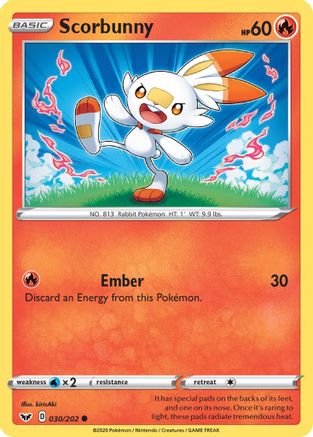 Scorbunny (030) 030 SWSH01 Sword & Shield Base Set - Common