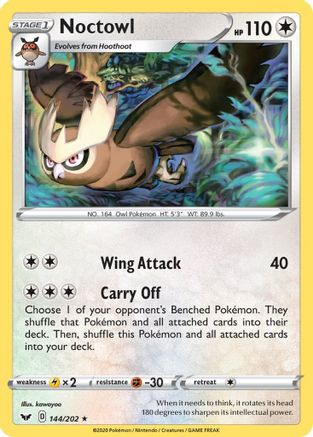 Noctowl/202 - Reverse Holofoil SWSH01 Sword & Shield Base Set - Rare