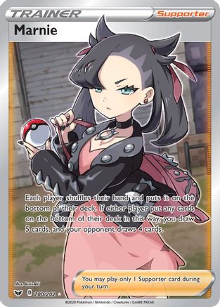 Marnie (Full Art) 200 - Holofoil SWSH01 Sword & Shield Base Set - Ultra Rare