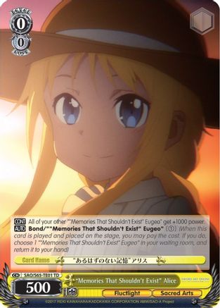 "Memories That Shouldn't Exist" Alice (SAO/S65-TE01 TD) - Sword Art Online -Alicization-