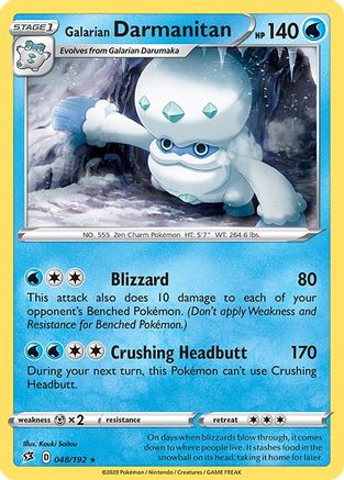 Galarian Darmanitan 048 SWSH02 Rebel Clash - Rare