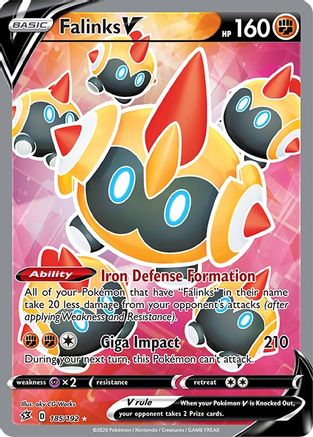 Falinks V (Full Art) 185/192 - Holofoil SWSH02 Rebel Clash - Ultra Rare