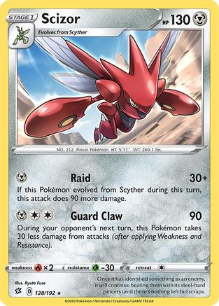 Scizor 128 - Reverse Holofoil SWSH02 Rebel Clash - Rare