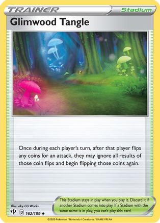 Glimwood Tangle 162 - Reverse Holofoil SWSH03 Darkness Ablaze - Uncommon