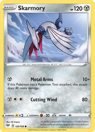 Skarmory 120 - Reverse Holofoil SWSH03 Darkness Ablaze - Common