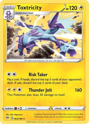 Toxtricity 063 - Reverse Holofoil SWSH03 Darkness Ablaze - Holo Rare