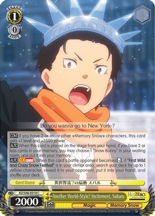 Another World-Style? Incitement, Subaru (RZ/S68-E010 C) - Re:ZERO Memory Snow