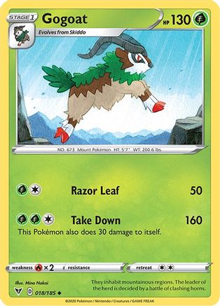 Gogoat 018 - Reverse Holofoil SWSH04 Vivid Voltage - Uncommon