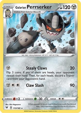 Galarian Perrserker 113 SWSH04 Vivid Voltage - Rare
