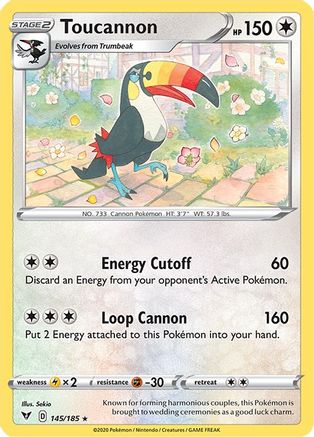 Toucannon 145 - Reverse Holofoil SWSH04 Vivid Voltage - Rare
