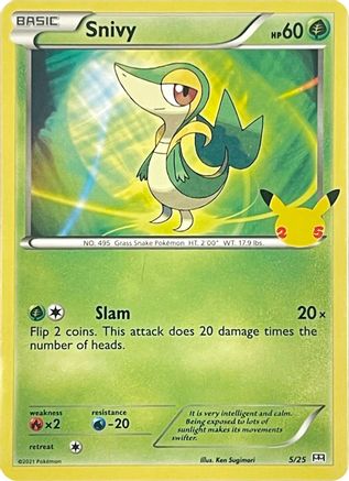 Snivy 005/25 - Holofoil McDonalds 25th Anniversary Promos - Promo