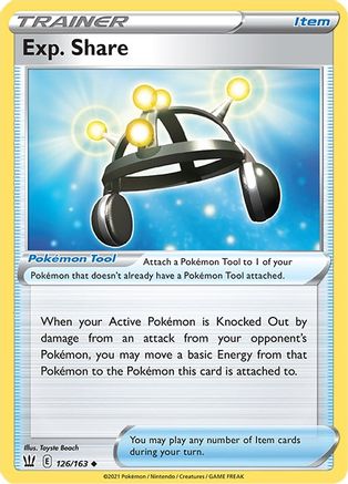 Exp. Share 126 - Reverse Holofoil SWSH05 Battle Styles - Uncommon