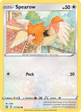 Spearow 111 - Reverse Holofoil SWSH05 Battle Styles - Common