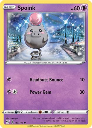 Spoink 055 - Reverse Holofoil SWSH05 Battle Styles - Common