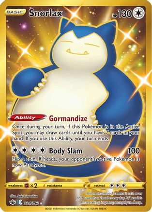 Snorlax (Secret) 224 - Holofoil SWSH06 Chilling Reign - Secret Rare