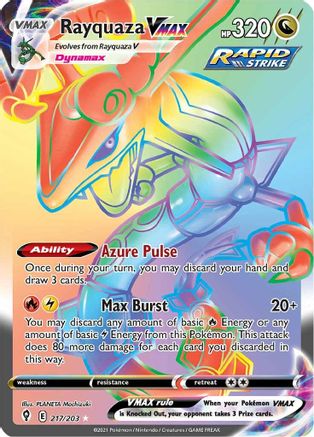Rayquaza VMAX (Secret) 217 - Holofoil SWSH07 Evolving Skies - Secret Rare
