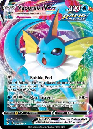 Vaporeon VMAX 030 - Holofoil SWSH07 Evolving Skies - Ultra Rare