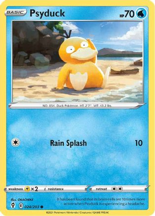 Psyduck 024 - Reverse Holofoil SWSH07 Evolving Skies - Common