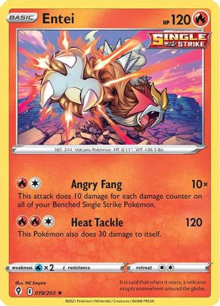 Entei 019 - Holofoil SWSH07 Evolving Skies - Holo Rare