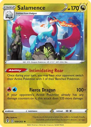 Salamence 109 - Holofoil SWSH07 Evolving Skies - Holo Rare